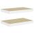 Rafturi perete suspendate 2 buc. alb/stejar 40x23x3,8 cm MDF GartenMobel Dekor