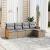 Set canapele de grădină, 5 piese, cu perne, bej, poliratan GartenMobel Dekor
