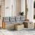 Set canapele de grădină, 6 piese, cu perne, bej, poliratan GartenMobel Dekor