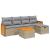 Set canapele de grădină, 6 piese, cu perne, bej, poliratan GartenMobel Dekor