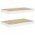 Rafturi perete suspendate 2 buc. alb/stejar 50x23x3,8cm MDF GartenMobel Dekor