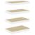 Rafturi perete suspendate 4 buc. alb/stejar 50x23x3,8cm MDF GartenMobel Dekor