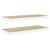 Rafturi perete suspendate 2 buc. alb/stejar 60x23,5x3,8 cm MDF GartenMobel Dekor
