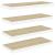 Rafturi perete suspendate 4 buc. alb/stejar 60x23,5x3,8 cm MDF GartenMobel Dekor