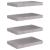 Rafturi de perete suspendate 4 buc. gri beton 40x23x3,8 cm MDF GartenMobel Dekor