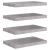 Rafturi perete suspendate, 4 buc., gri beton, 50x23x3,8 cm, MDF GartenMobel Dekor