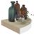 Rafturi perete de colț, 2 buc., stejar și alb, 25x25x3,8cm, MDF GartenMobel Dekor