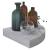 Rafturi de colț de perete, 4 buc., gri beton, 25x25x3,8 cm, MDF GartenMobel Dekor