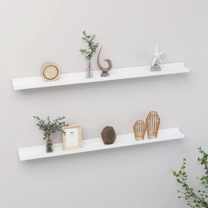 Rafturi de perete, 2 buc., alb, 100x9x3 cm GartenMobel Dekor