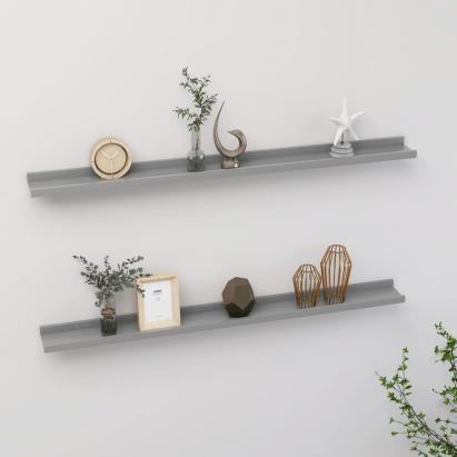 Rafturi de perete, 2 buc., gri, 100x9x3 cm GartenMobel Dekor