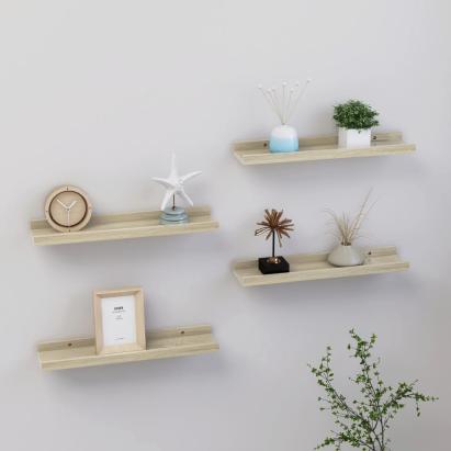 Rafturi de perete, 4 buc., stejar sonoma, 40x9x3 cm GartenMobel Dekor