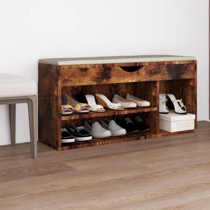 Pantofar cu pernă, stejar afumat, 104x30x49 cm, lemn prelucrat GartenMobel Dekor