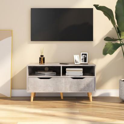 Comodă TV, gri beton, 90x40x48,5 cm, lemn prelucrat GartenMobel Dekor