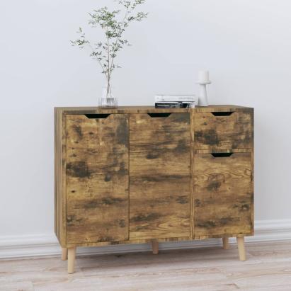 Servantă, stejar afumat, 90x30x72 cm, lemn prelucrat GartenMobel Dekor