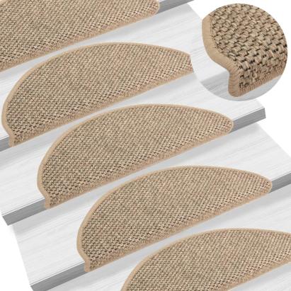 Covorașe scări autoadezive, 15 buc. bej închis, 65x21x4cm sisal GartenMobel Dekor