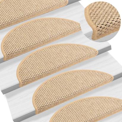 Covorașe scări autoadezive 15 buc. bej deschis 65x21x4cm sisal GartenMobel Dekor