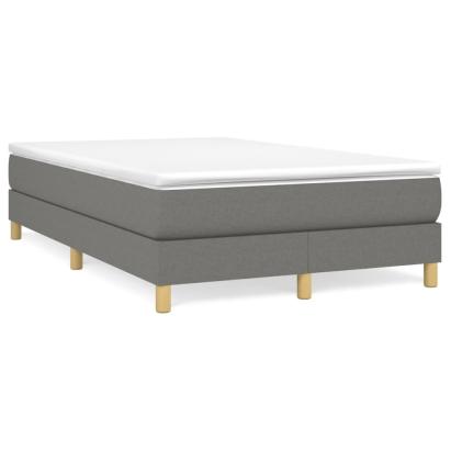 Pat box spring cu saltea, gri închis, 120x190 cm, textil GartenMobel Dekor