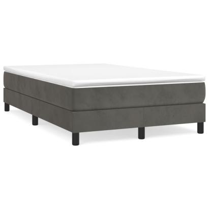 Pat box spring cu saltea, gri închis, 120x190 cm, catifea GartenMobel Dekor