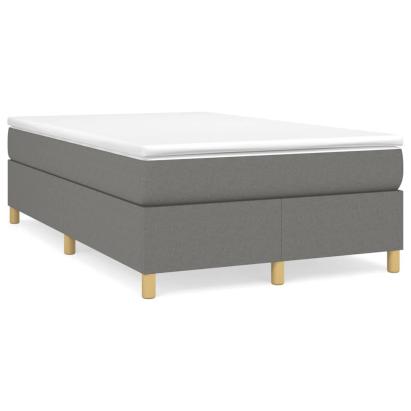 Pat box spring cu saltea, gri închis, 120x190 cm, textil GartenMobel Dekor