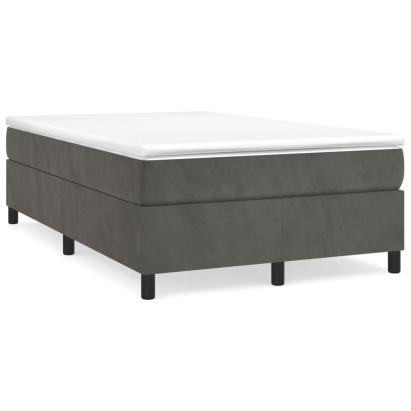 Pat box spring cu saltea, gri închis, 120x190 cm, catifea GartenMobel Dekor