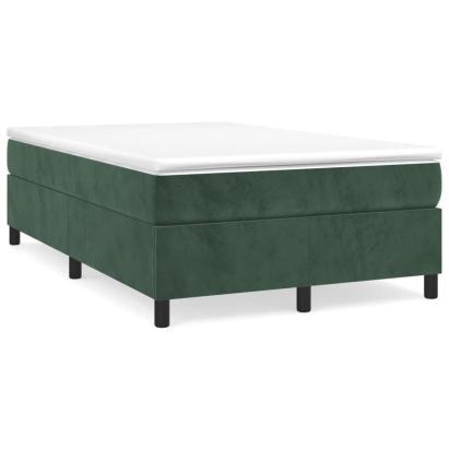 Pat box spring cu saltea, verde închis, 120x190 cm, catifea GartenMobel Dekor