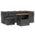 Set canapele de grădină cu perne, 7 piese, negru, poliratan GartenMobel Dekor