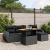 Set mobilier de grădină cu perne, 6 piese, negru, poliratan GartenMobel Dekor
