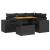 Set mobilier de grădină cu perne, 5 piese, negru, poliratan GartenMobel Dekor