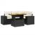 Set mobilier de grădină cu perne, 5 piese, negru, poliratan GartenMobel Dekor