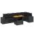 Set canapele de grădină cu perne, 7 piese, negru, poliratan GartenMobel Dekor
