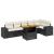 Set canapele de grădină cu perne, 7 piese, negru, poliratan GartenMobel Dekor