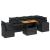 Set canapele de grădină cu perne, 7 piese, negru, poliratan GartenMobel Dekor