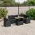 Set canapele de grădină cu perne, 7 piese, negru, poliratan GartenMobel Dekor