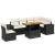 Set canapele de grădină cu perne, 7 piese, negru, poliratan GartenMobel Dekor