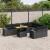 Set canapele de grădină cu perne, 10 piese, negru, poliratan GartenMobel Dekor