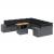 Set canapele de grădină cu perne, 11 piese, negru, poliratan GartenMobel Dekor