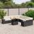 Set canapele de grădină cu perne, 11 piese, negru, poliratan GartenMobel Dekor