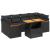 Set canapele de grădină cu perne, 7 piese, negru, poliratan GartenMobel Dekor