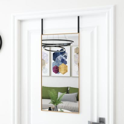 Oglindă pentru ușă, auriu, 40x80 cm, sticlă și aluminiu GartenMobel Dekor