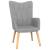 Scaun de relaxare cu taburet, gri deschis, material textil GartenMobel Dekor