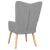 Scaun de relaxare cu taburet, gri deschis, material textil GartenMobel Dekor