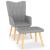 Scaun de relaxare cu taburet, gri deschis, material textil GartenMobel Dekor