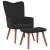Scaun de relaxare cu taburet, negru, catifea GartenMobel Dekor