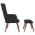 Scaun de relaxare cu taburet, negru, catifea GartenMobel Dekor