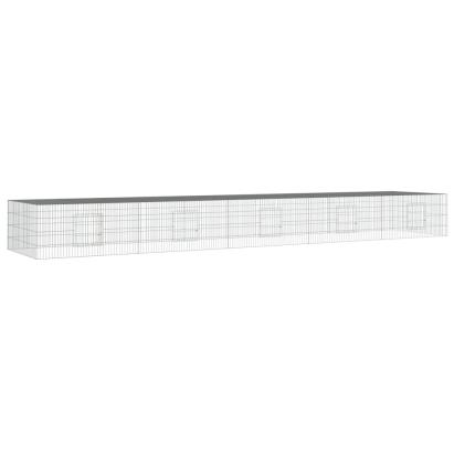 Cușcă pentru iepuri, 5 panouri, 541x109x54 cm, fier galvanizat GartenMobel Dekor