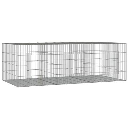 Cușcă pentru iepuri, 3 panouri, 163x79x54 cm, fier galvanizat GartenMobel Dekor