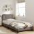 Cadru de pat cu tăblie, gri taupe, 80x200 cm, textil GartenMobel Dekor