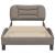 Cadru de pat cu tăblie, gri taupe, 90x190 cm, textil GartenMobel Dekor