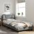 Cadru de pat cu tăblie, gri deschis, 90x200 cm, textil GartenMobel Dekor