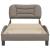 Cadru de pat cu tăblie, gri taupe, 90x200 cm, textil GartenMobel Dekor